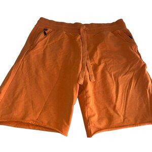 Men JORDAN CRAIG French Terry Sweat Shorts Size L Orange Sports Raw Hem